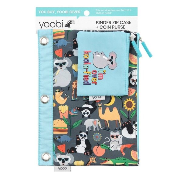 Yoobi Other - Yoobi Binder Zip Case & Coin Purse Set With Fun Animal Print